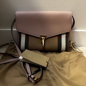 Pale orchid pebbled calfskin leather crossbody